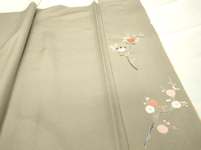 平和屋着物●訪問着 刺繍 地紙枝花文 金彩 正絹 逸品 未使用 DABA4122az