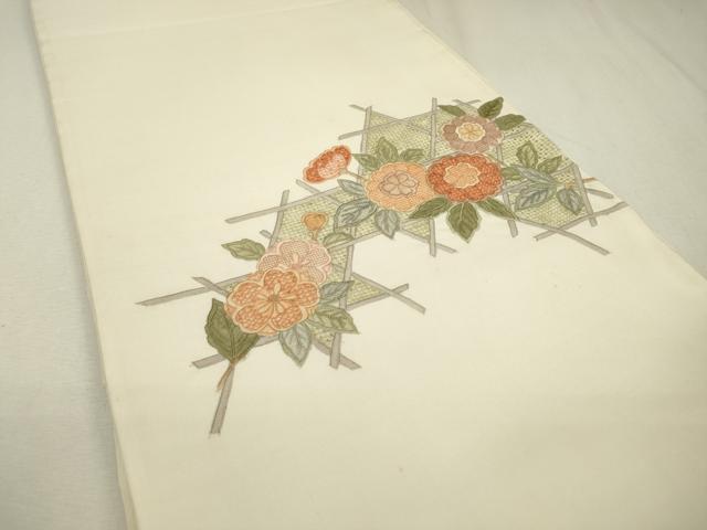 平和屋着物▼中国三大刺繍 スワトウ刺繍 汕頭刺繍 相良刺繍 総刺繍 太鼓柄袋帯 籠目花文 正絹 逸品 DAAZ6997fe