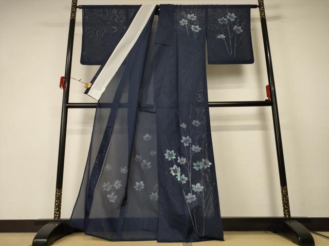 平和屋着物*夏物 訪問着 絽 楓文 洗える着物 AABE7457jd