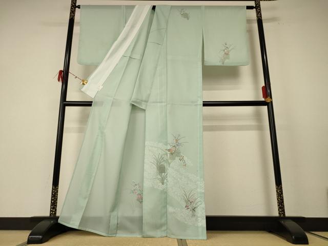 平和屋着物*夏物 訪問着 絽 草花文 洗える着物 AABE7469jd