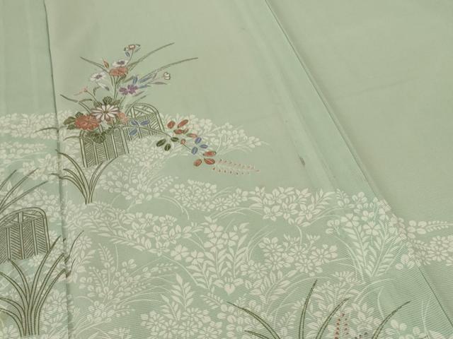 平和屋着物*夏物 訪問着 絽 草花文 洗える着物 AABE7469jd