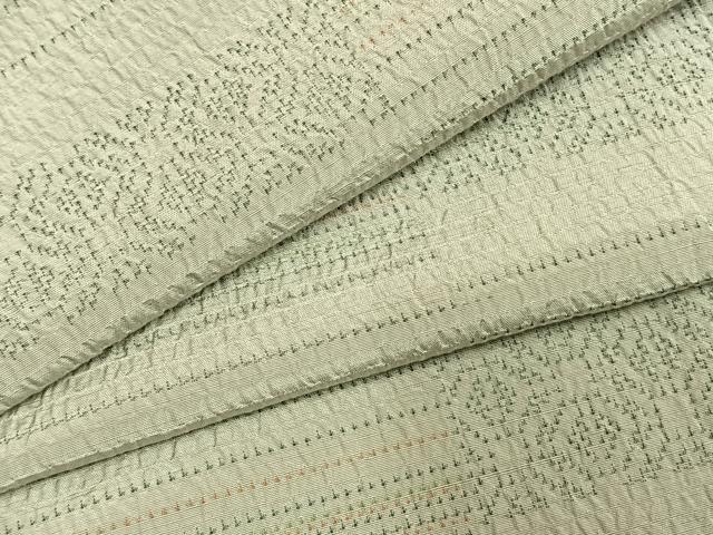 平和屋着物▽上質な紬 単衣 横段文 正絹 逸品 AABE5690fy