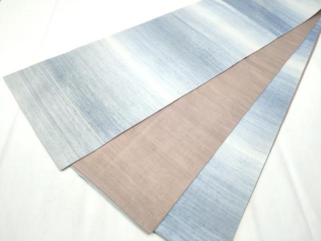 平和屋着物●両面 全通柄袋帯 紬地 霞文 正絹 逸品 CABB9334hy