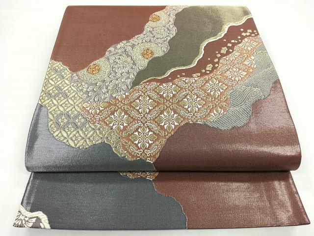 平和屋着物◎六通柄袋帯 道長更紗文 金糸 正絹 逸品 CABB1067nb