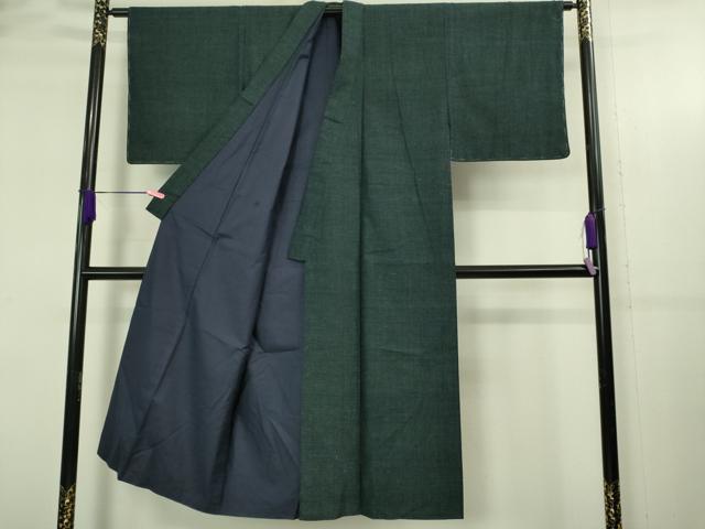 平和屋着物●極上 男性 本場結城紬 重要無形文化財 アンサンブル 杢 長羽織 濃い百入茶色 証紙付き 逸品 未使用 DZAB4305kh6