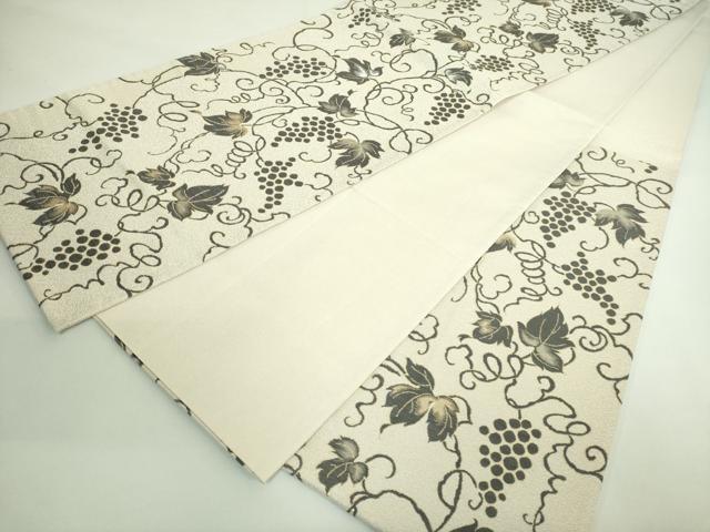 平和屋着物●極上 六通柄袋帯 葡萄蔦の葉文 金糸 逸品 DZAB3688kh6