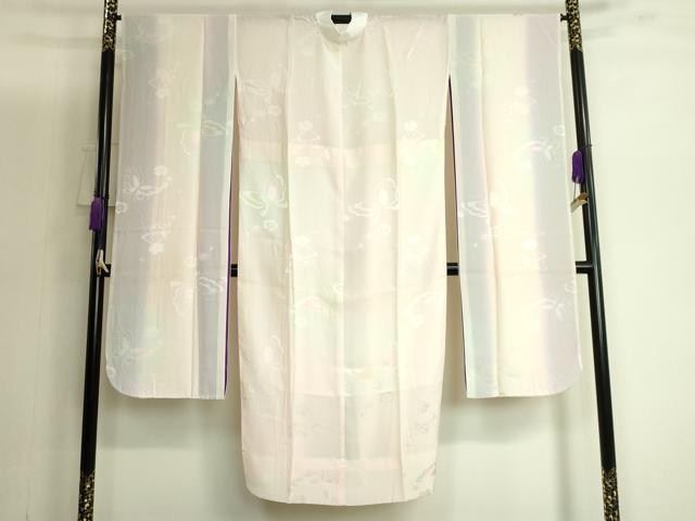 平和屋着物●振袖用長襦袢 無双仕立て 舞蝶花地紋 暈し染め 逸品 DZAB3697kh6