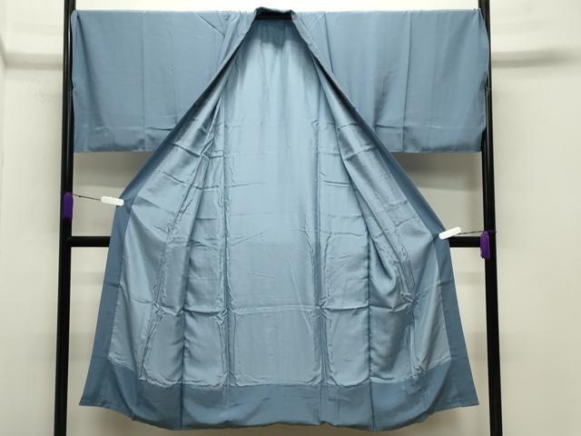 平和屋着物●男性 古代結城紬 アンサンブル・長襦袢セット 霞文 濃藍色 証紙付き 正絹 逸品 未使用 CABB0047gh