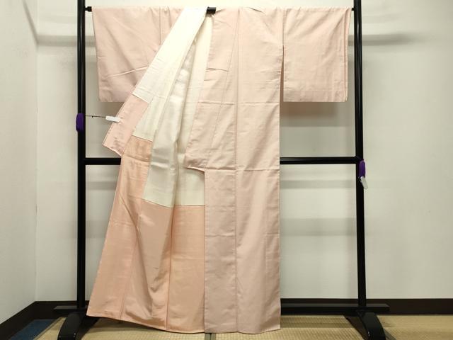 平和屋着物●結城紬 薄桜色 証紙付き 正絹 逸品 CABB0071gh