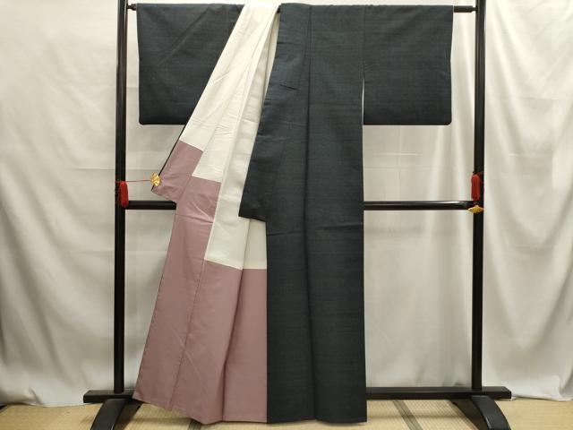 平和屋着物■上質な紬 霞文 正絹 逸品 AABE6241sx