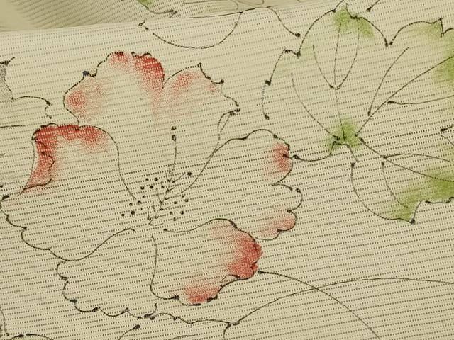 平和屋着物*夏物 小紋 絽 草花文 洗える着物 AABE7512jd