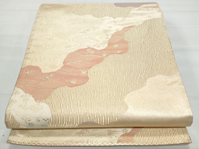 平和屋着物◎六通柄袋帯 道長吉祥文 金糸 正絹 逸品 CABB7904fb