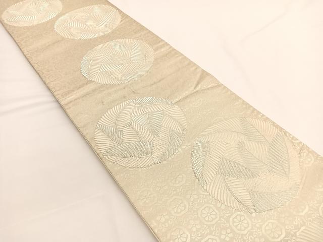 平和屋着物◎六通柄袋帯 唐織 祥寿若松文 銀糸 正絹 逸品 BAAW3317hv