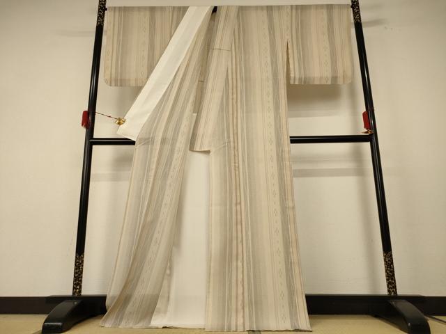 平和屋着物*夏物 結城紬 夏結城 100亀甲 間道 正絹 逸品 AABE8986jd