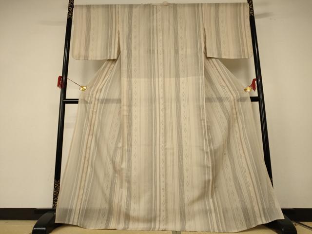平和屋着物*夏物 結城紬 夏結城 100亀甲 間道 正絹 逸品 AABE8986jd