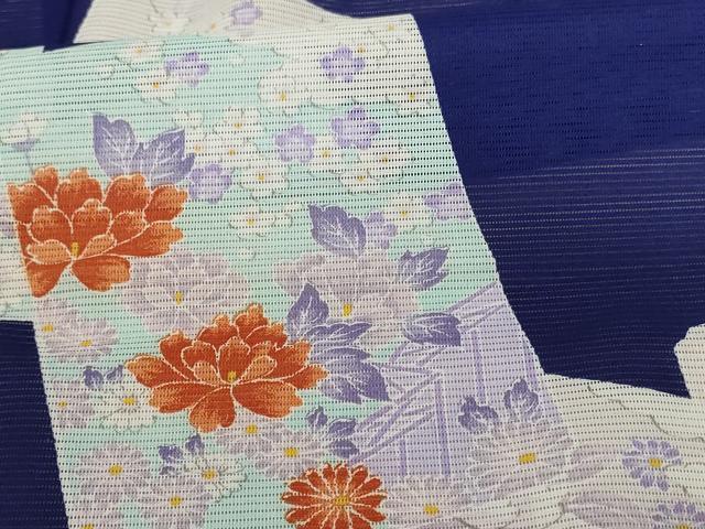 平和屋着物*夏物 訪問着 絽 色紙花文 洗える着物 未使用 AABE9009jd