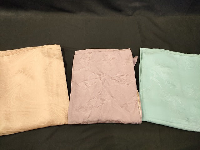 正絹色無地更紗地紋 正絹色無地レンタル】 10051 ライトピンク地紋正絹色無地 袋帯