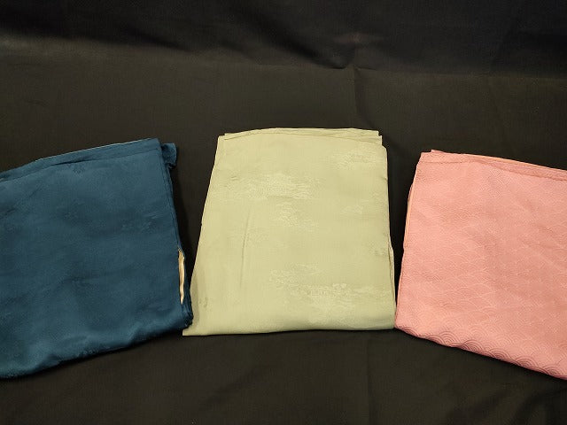 平和屋本店■色無地 まとめて 3点 風景 花柄 青海波 地紋 など 着用可能多数 未使用品あり 全て正絹 ppp3280 平和屋本店□色無地 まとめて 3点 風景 花柄 青海波 地紋