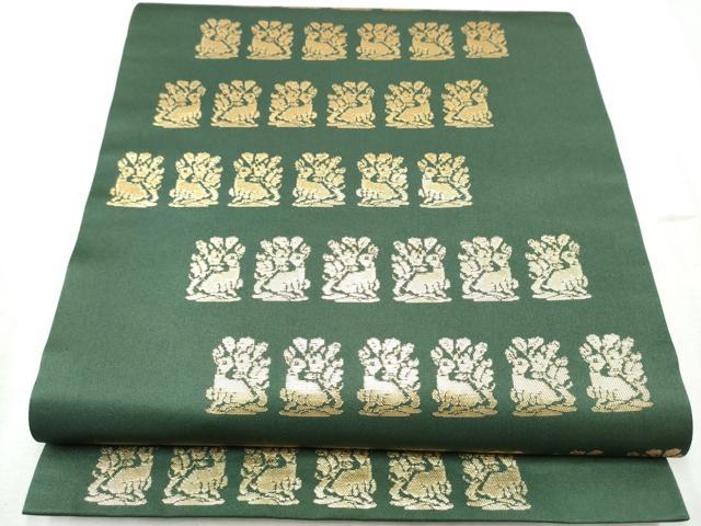 平和屋着物●龍村晋謹製 全通柄袋帯 名物角倉金錦 金糸 正絹 逸品 CABB9519hy