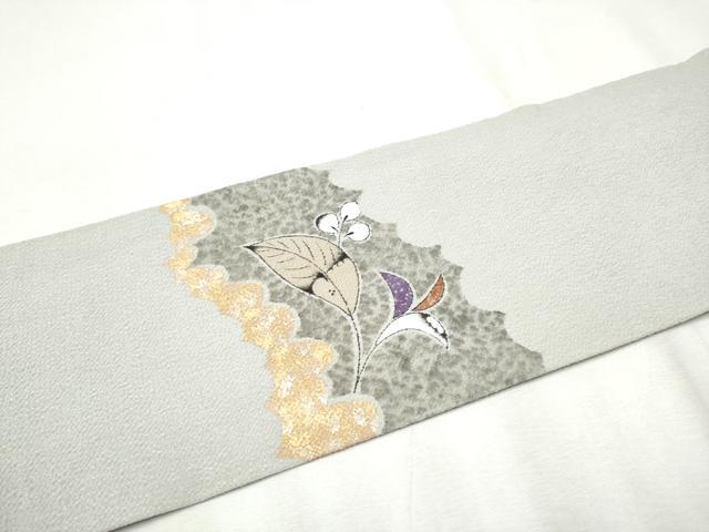 平和屋着物●内山晴祥 九寸名古屋帯 辻が花 金彩 鬼しぼ縮緬 正絹 逸品 CABB9508hy