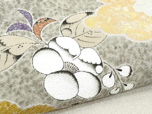 平和屋着物●内山晴祥 九寸名古屋帯 辻が花 金彩 鬼しぼ縮緬 正絹 逸品 CABB9508hy