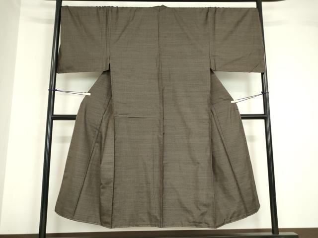 平和屋着物●男性 本場大島紬 格子 さが美扱い キングサイズ 正絹 逸品 未使用 DABA4424az