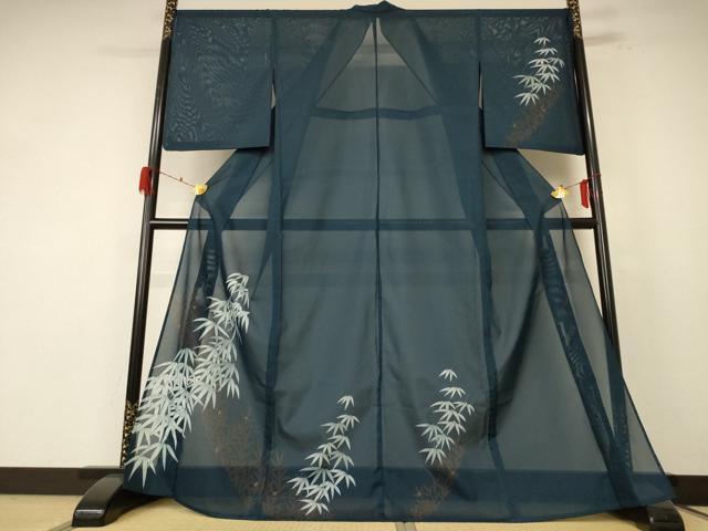 平和屋着物*夏物 訪問着 絽 笹文 洗える着物 AABE9033jd