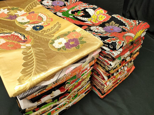 平和屋本店■子供帯 まとめて 35点 鳳凰 蝶 花柄 楽器 毬 アンティーク 金糸 など 着用可能多数 未使用品あり se3878