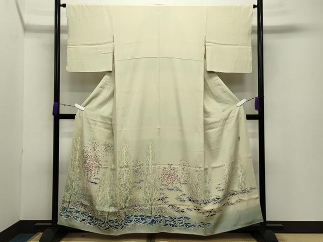 平和屋着物●本加賀友禅作家 木村喜博 色留袖 草花文 暈し染め 正絹 逸品 CABB0238gh