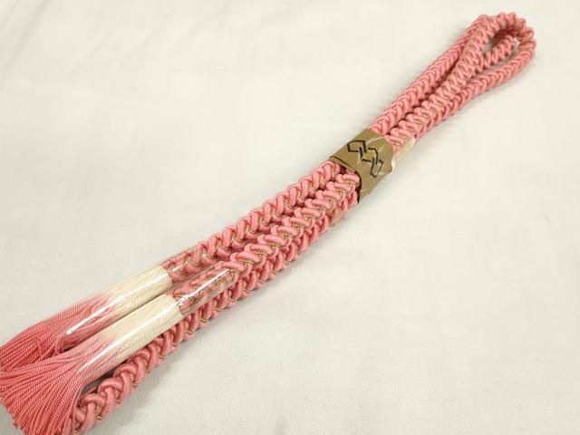 平和屋着物●和装小物 帯締め・帯揚げセット 振袖用 総絞り 組紐 金糸 逸品 未使用 DABA7687zzz