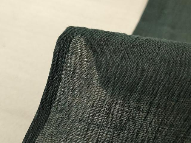 平和屋着物*夏物 男性 小千谷ちぢみ 藍媚茶色 麻 逸品 AABF1651jd