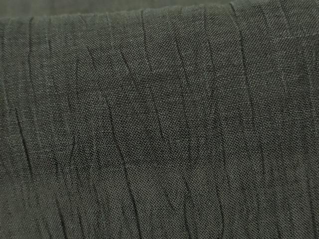 平和屋着物*夏物 男性 小千谷ちぢみ 藍媚茶色 麻 逸品 AABF1651jd