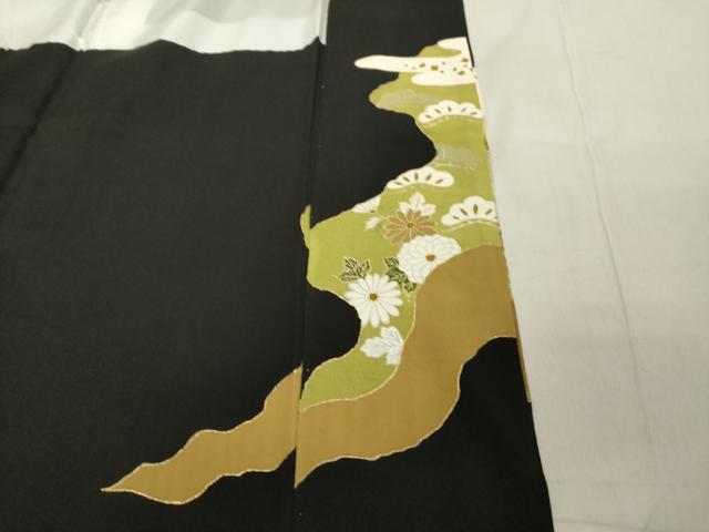 平和屋着物■豪華黒留袖 刺繍 風景文 暈し染め 金彩 正絹 逸品 DABB2484cd