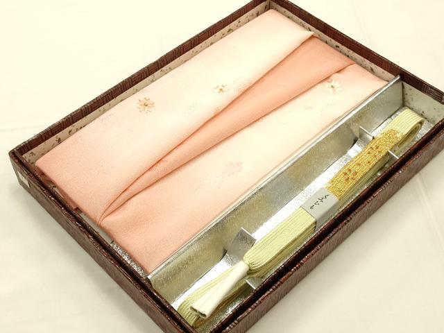 平和屋着物●和装小物 帯締め・帯揚げセット 高麗組 刺繍 花柄 暈し染め 金糸 逸品 未使用 AABE9104ay