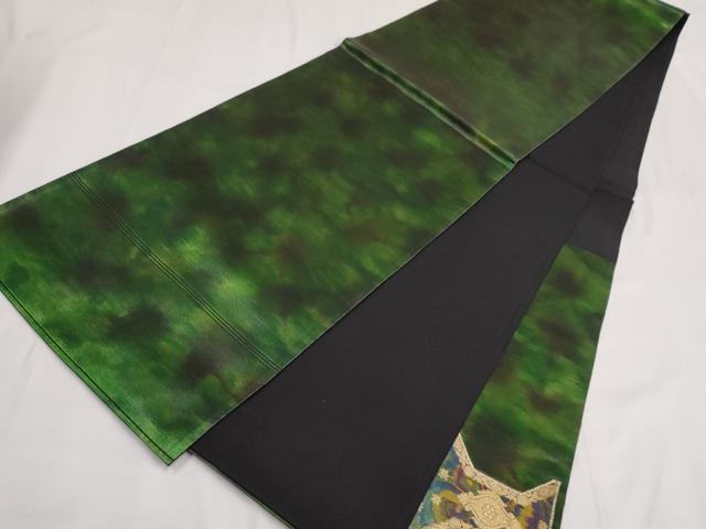 平和屋着物◎太鼓柄袋帯 幾何学花文 金糸 正絹 逸品 AABF3430iu