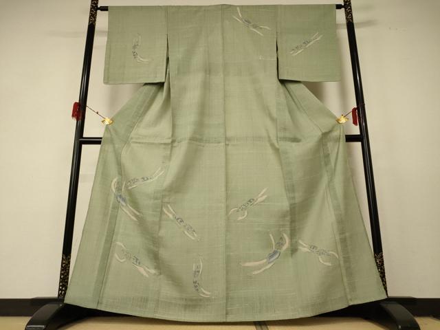 平和屋着物*夏物 染織の名門 しょうざん 生紬 訪問着 手描き 河童 正絹 逸品 AABF2783jd