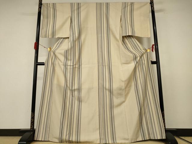 平和屋着物●結城紬 間道 証紙付き 正絹 逸品 AABF3325nf