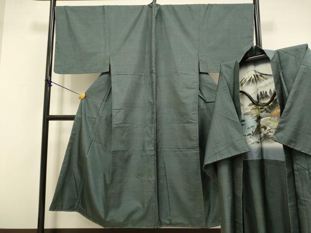 平和屋着物●極上 男性 本場大島紬 アンサンブル キングサイズ 長羽織 100亀甲 総詰め 逸品 未使用 DZAB4719kh6