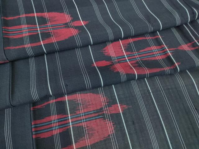 平和屋着物*夏物 小紋 紗紬 燕絣 正絹 逸品 DABA4455az