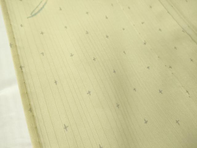 平和屋着物*夏物 小紋 紗 舞花文 洗える着物 DABA4483az