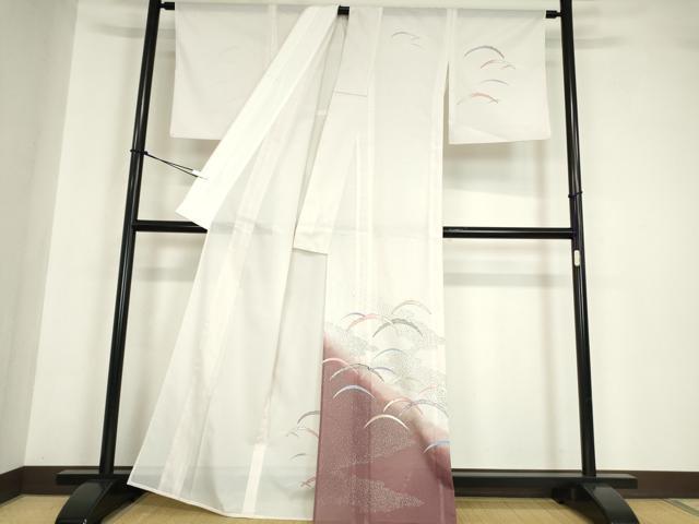 平和屋着物*夏物 訪問着 絽 露芝文 洗える着物 DABA4518az