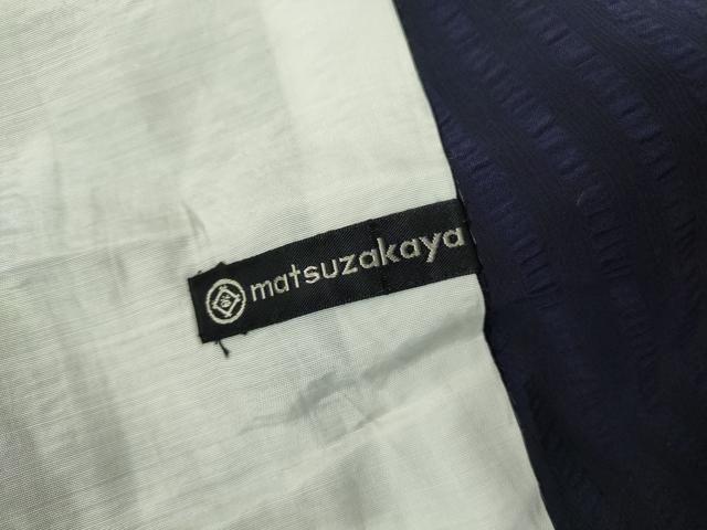 平和屋着物*夏物 小紋 紗 縞 鉄紺色 松坂屋扱い 洗える着物 DABA4524az