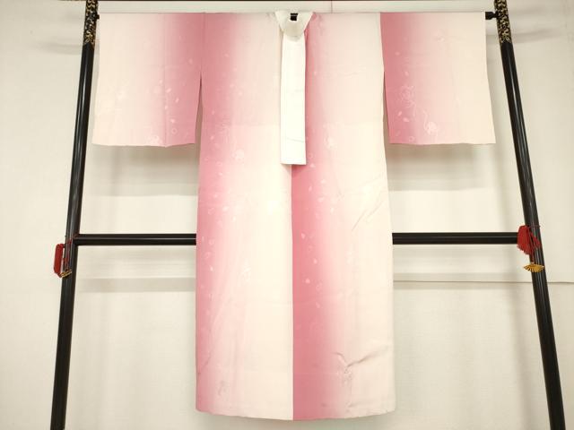 平和屋着物●中村玉緒 長襦袢 無双仕立て 間道 鈴 暈し染め 正絹 逸品 未使用 AABF3961ck