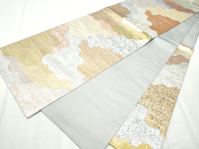平和屋着物●銀座きしや 六通柄袋帯 流水鳳凰花文 金銀糸 正絹 逸品 CABB9560hy