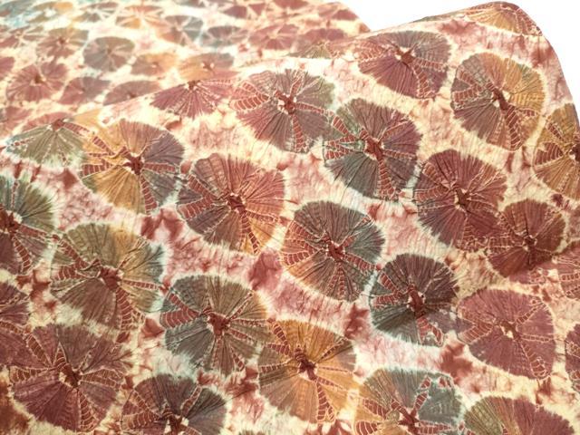 平和屋着物●菅原工房 菅原結作 漢方染紬 全通柄袋帯 蜘蛛絞り 正絹 逸品 CABC5207hy