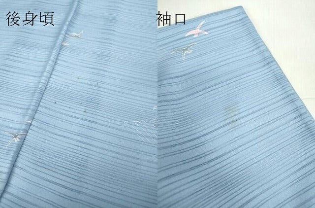 平和屋着物*夏物 小紋 変わり絽 飛鳥花文 洗える着物 DABA4527az