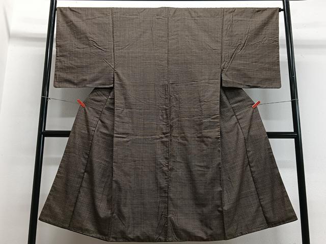 平和屋着物■男性 本場大島紬 格子 正絹 逸品 CABB9065xe