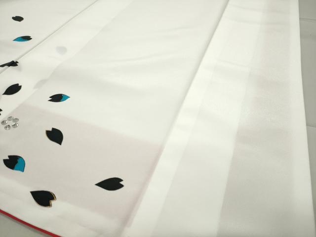 平和屋着物●訪問着 舞桜文 金彩 スパンコール 胴抜き仕立て 洗える着物 CABB0337gh