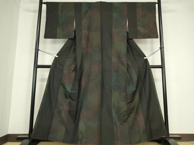 平和屋着物●本場大島紬 絞り 間道 正絹 逸品 DABA4597az