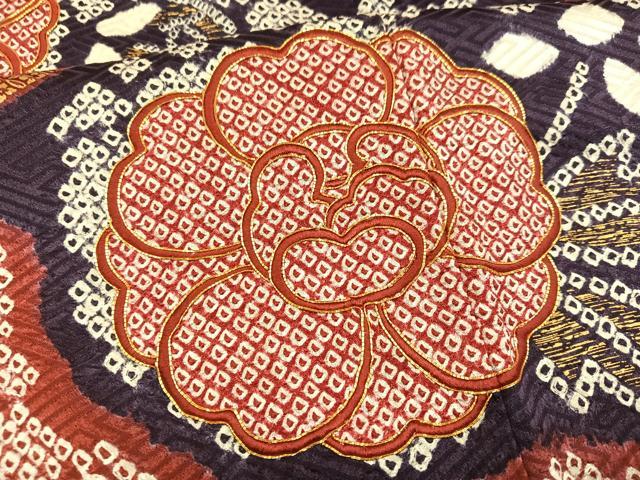 平和屋着物●豪華振袖 駒刺繍 絞り 草花文 金彩 正絹 逸品 AABF4449ph